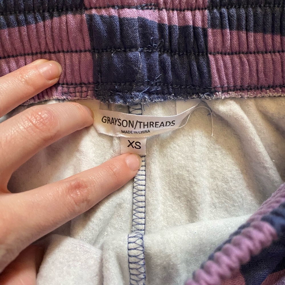 Grayson Threads Pink and Purple checkered Pants - Picture 2 of 2